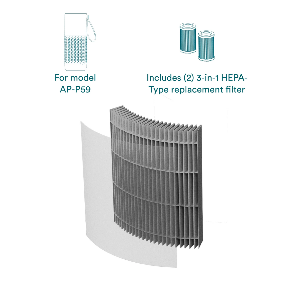 Homedics® Replacement 3-in-1 HEPA-Type Filter